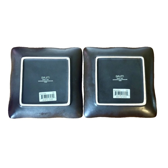 Set of 2 Baum Galaxy Jade 6" Inch Square Dessert / Appetizer Plates Dishes - Picture 4 of 7
